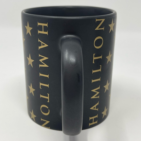 HAMILTON: Broadway Musical Merchandise Black Coffee Mug Star Pattern Gold-tone. - Picture 3 of 5